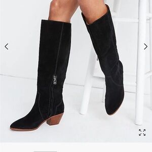 MADEWELL Greta / Britt Woman’s Tall Western Black Suede Boots Sz 9
